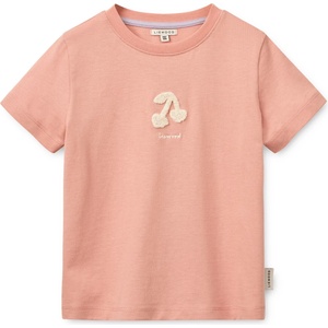 LIEWOOD Детска тениска LIEWOOD Kid's Francis Placement S/S T-shirt - Cherry Heart / Rose Blush - размер 134/140 (EU) (704-6276-0116)