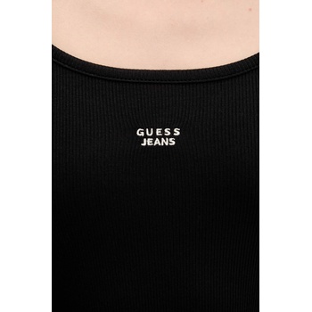 Guess Jeans Рокля Guess Jeans в черно къса с кройка по тялото W5BK12 KA0H1 (W5BK12.KA0H1)