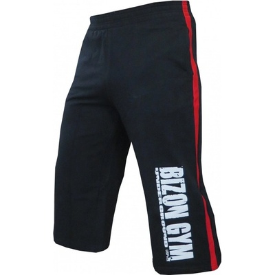 Bizon Gym pumpky 7/8 černá/červený pruh bílá