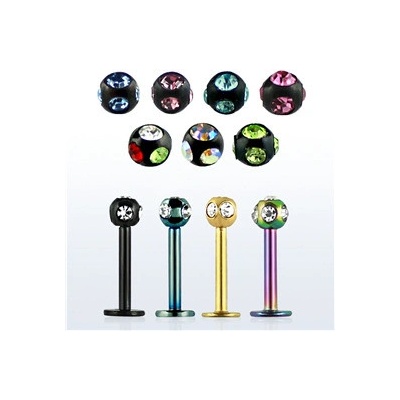 Piercingate labreta PLA00276 černá/čirá