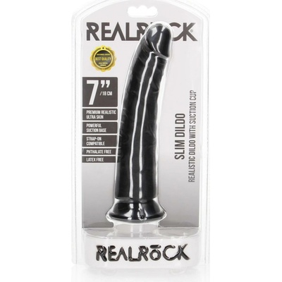 RealRock Model Slim 18 cm anatomický tvar s pevnou prísavkou