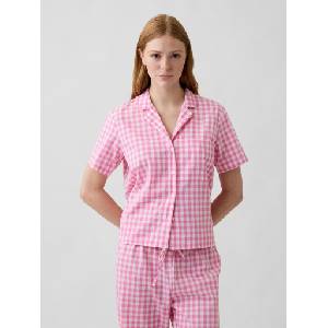 GAP Риза с пижама от поплин GAP GAP | Rozov | ЖЕНИ | XS