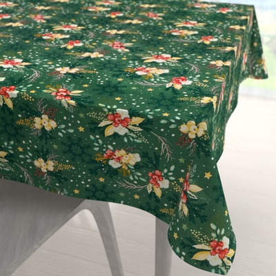 Biante bavlna štvorcový obrus Sandra SA-713 Vianočné cezmíny na zelenom 140x140 cm