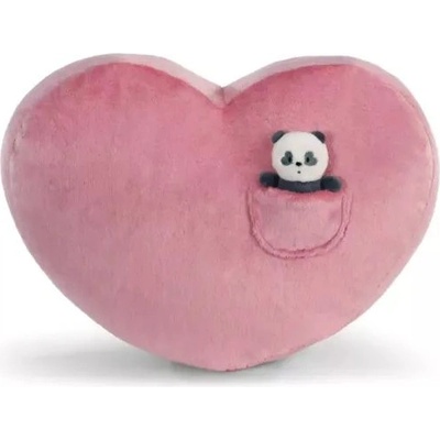 NICI Green: Плюшена възглавница с форма на сърце с панда (62618)