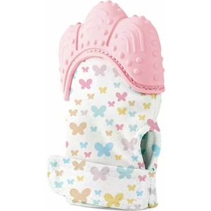 BabyJem Ръкавица за чесане на зъбки BabyJem - Butterfly, Pink (526)