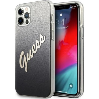 Image 1 of GUESS Калъф Guess Glitter Gradient Script за iPhone 12 Pro Max , Сив / Черен (GUE001089)