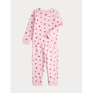 Marks & Spencer 2-частен комплект с модел пижама от чиста памук (1-16 години) Marks & Spencer розов Marks & Spencer | Rozov | Момичешки | 2-3 години