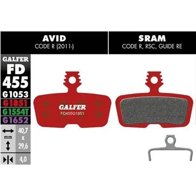 Brzdové destičky Galfer AVID/SRAM FD455, Advanced