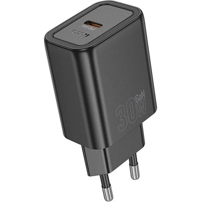 hoco. N63 зарядно устройство за електрическата мрежа USB+Type-C гнездо 30W, PD бързо зарядно устройство 3.0, ЧЕРНО N63_USB_TYPEC_B (N63_USB_TYPEC_B)