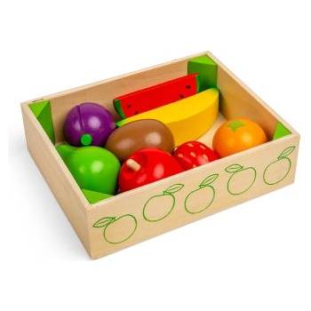 Bigjigs Toys - Дървен детски комплект за готвене - Щайга с плодове (BJ476)