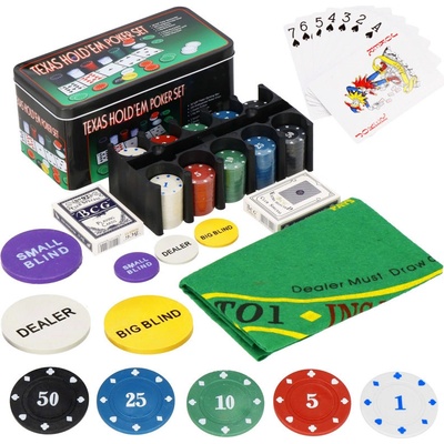 Springos Poker set Texas Hold’em 200 žetonů KG0021 – Zboží Dáma