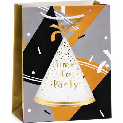 žiadna značka Darčeková narodeninová taška 18x23x10 cm s motívom čiapky „Time To Party“