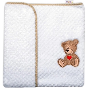 Baby Nellys Detská deka Sweet dreams flecce biela