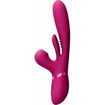 Vive Kura Thrusting G Spot with Flapping Tongue and Pulse Wave Stimulator Pink