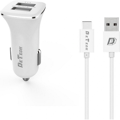DeTech Зарядно устройство за кола с USB-C кабел DeTech (DE-C01i) (DE-C01i)