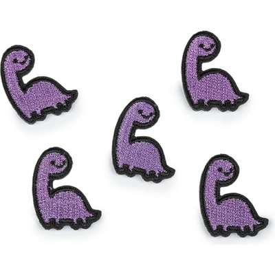 Nažehlovačka medvídek, dinosaurus, jablko Varianta: 2 fialová dinosaurus, Balení: 10 ks
