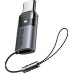 Mcdodo OTG адаптер (OT-7610) - Mcdodo - Lightning към Type-C, 60W, синя светлина, връзка за закачане - Черно