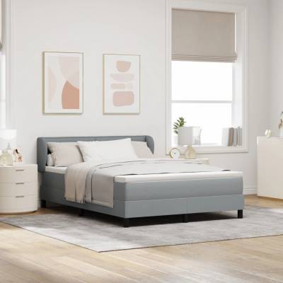 vidaXL 3339954 Postel s boxspringem s matrací textil světle šedá