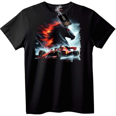 NOONEBRAND Тениска Ferrari Огнен кон - 2XL, White