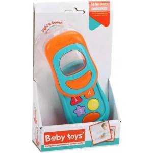 Man Yuk Toys Бебешки телефон със звук и светлина, 16 см (8603-2)