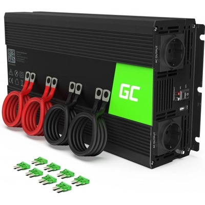 Green Cell Инвертор green cell, 12/220v, dc/ac, 2000w/4000w, Чиста синусоида (gc-invert-12v-2000w-inv11)