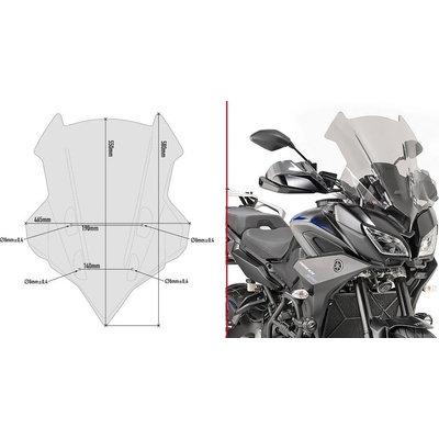 D2139S plexi kouřové Yamaha MT-09 Tracer 900/900 GT (18-20), vxš550x465 mm | Zboží Auto