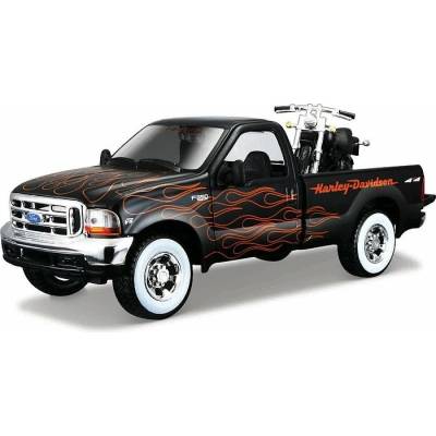 Maisto Harley Davidson 32181 Ford Super Duty Pick-Up 2002 Samochód + Fxstb P6 1:24