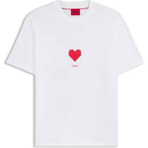 Hugo Тениска Hugo Men's Dalentin Red T-Shirt - White 100