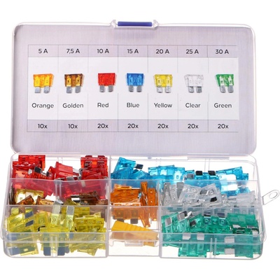 Sada nožových automobilových pojistek MECHANIC FUSE SET 1, 5-30A, 120ks