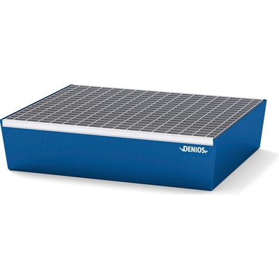 DENIOS Záchytná vaňa pre malé nádoby, oceľ, záchytný objem 65 litrov, 785 x 639 x 181 mm, mrežový rošt