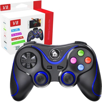 Techsuit - Bezdrátový ovladač V8 - Bluetooth V4.0, 2.4G, 400mAh - modrý