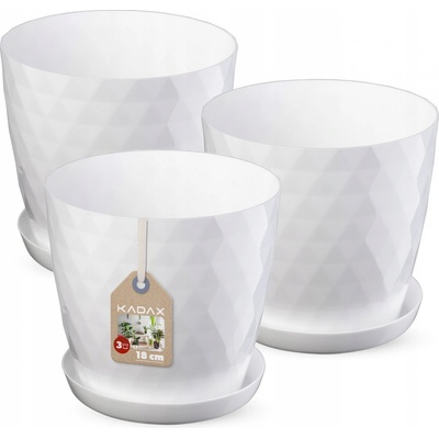 Kadax Bílý plast Květináč 18 cm x 18 x 17 cm