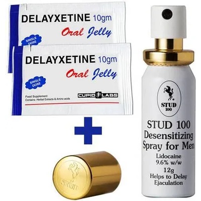 CUPID LABS Спрей за задържане на еякулацията Stud 100 + 2бр Задържащо желе орално