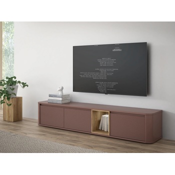 Forte ТВ шкаф two 220 см, теракота/дъб маувела, led Осветление (bthth141-q191/set)
