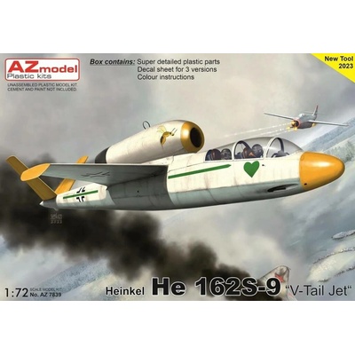 AZ model Heinkel He 162S-9 'V-Tail Jet' 3x camo 7839 1:72