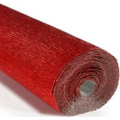 Krepový metalizovaný papír role 50cm x 2,5m červený 803