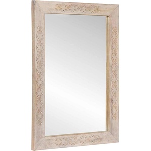 vidaXL стеннo огледало Избелено бяло 70 x 50 cm Правоъгълна (4018147)