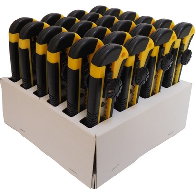 TOPTRADE nôž odlamovací, plastový, v predajnom kartóne, súprava 24 ks, 18 mm