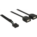 Delock USB kabel Pin konektor samice > 2 x USB 2.0 type-A samice 40 cm - 83823