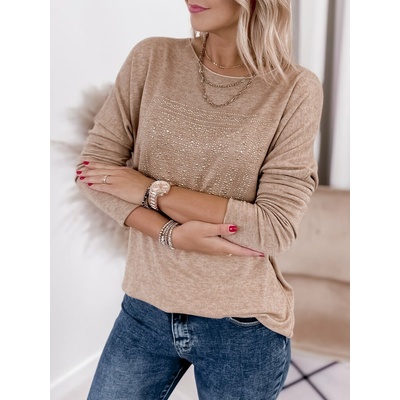 Fashionweek dámska blúzka ležérneho strihu UB-ELBA Camel