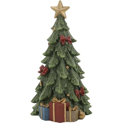 Zelený vánoční stromek s dárky Noël Tree z polyresinu – Ø 12*20,5 cm - Chic Antique