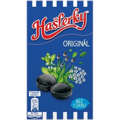 Hašlerky Originál cukríky s príchuťou bylín a mentolu v krabičke 35 g