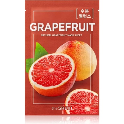 The Saem Natural Mask Sheet Grapefruit платнена маска за озаряване и виталитет на кожата 21ml