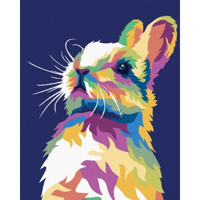 Zuty Malování podle čísel POP ART KRÁLÍK NA MODRÉM POZADÍ