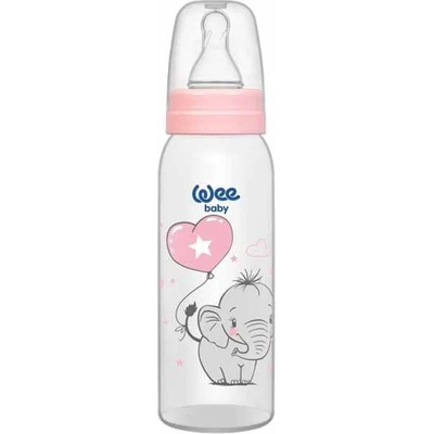 Wee Baby Бебешко шише Wee Baby Classic - 250 ml, розово със слонче (852)