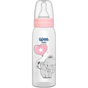 Wee Baby Бебешко шише Wee Baby Classic - 250 ml, розово със слонче (852) - ozone