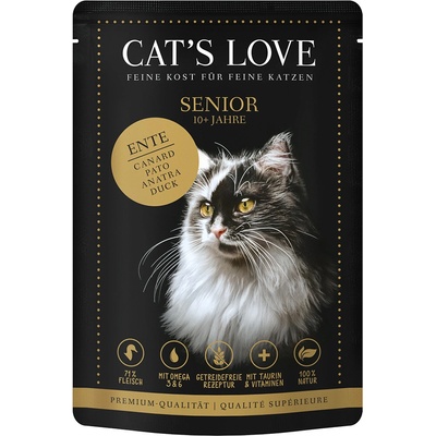 CAT’S LOVE 12х85г Senior Cat´s Love, консервирана храна за котки - с патешко