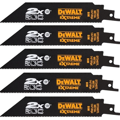 DeWalt DT2407L Sada pilek EXTREME, 2x LIFE, střídavý zub 152 mm pro mečové pily (5 ks)