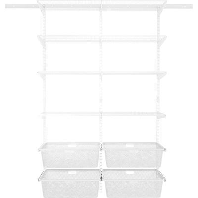 Majster Regál Nástenný regál do špajze 200x120x40 cm TOPTRACK, Biely