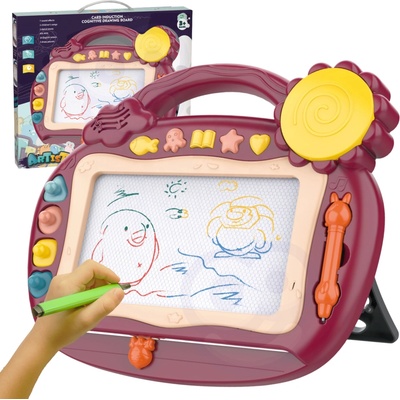 Woopie magnetická kresliaca tabuľa so zvukmi a pečiatkami hnedá